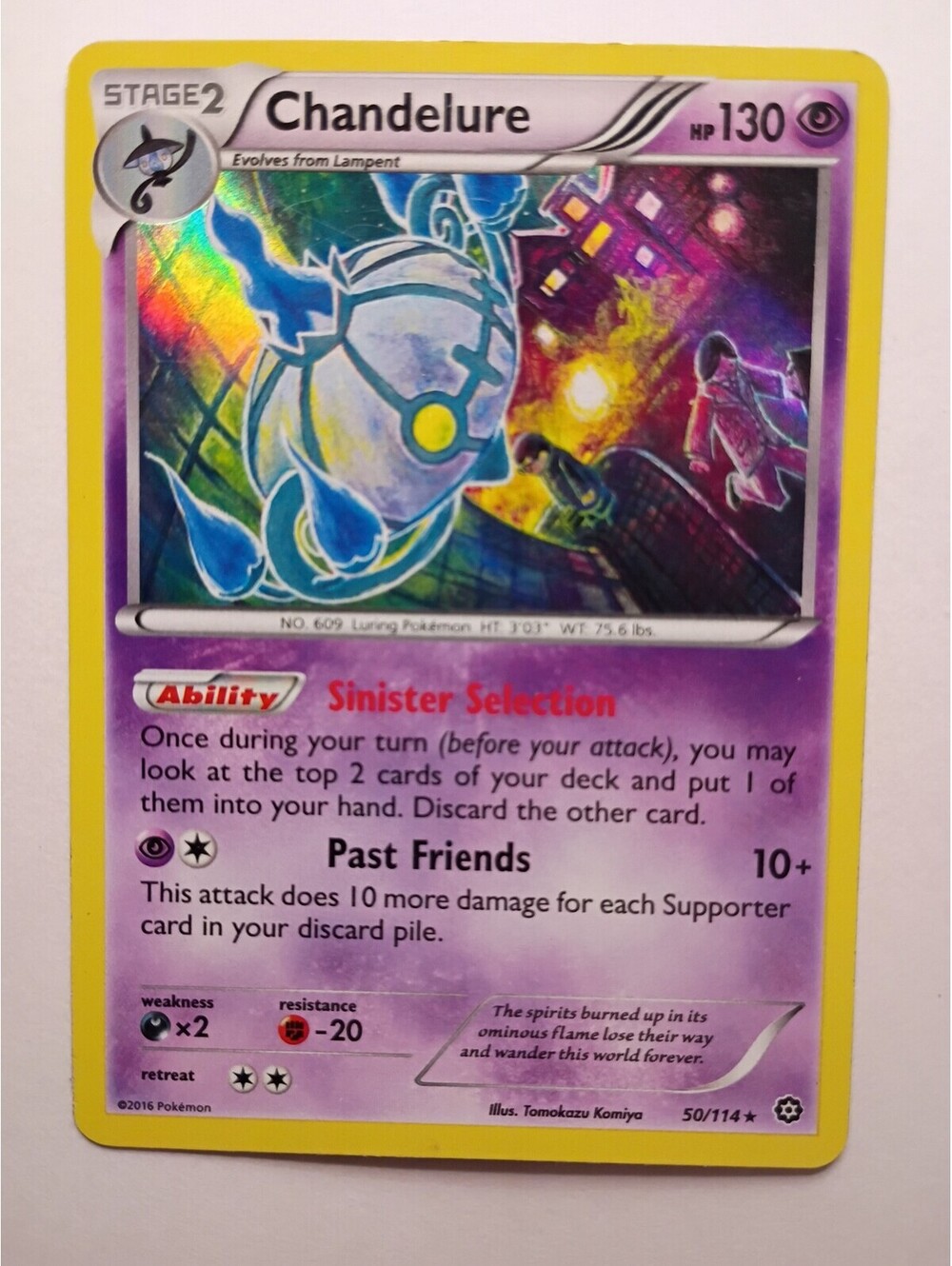 Pokemon TCG Chandelure reverse Holo 50/114 2016